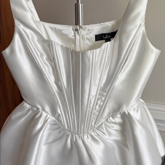 Lulus Bubbly Love White Taffeta Corset Mini Dress - Picture 3 of 9